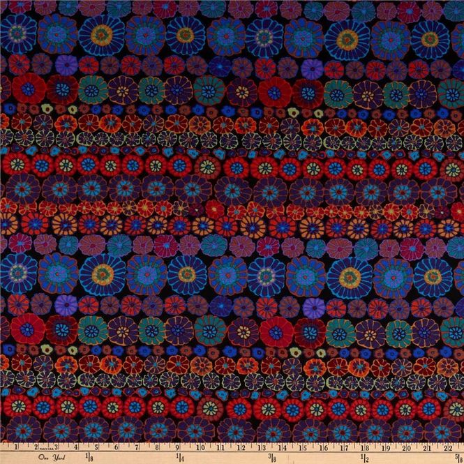 Hovedbilde Kaffe Fassett Row Flowers, PWGP169.DARKX