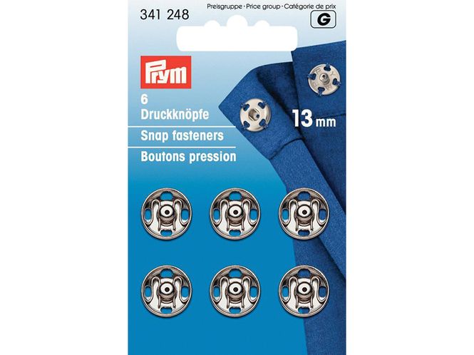 Hovedbilde Prym Trykknapper, 13mm, Sølv, 341248
