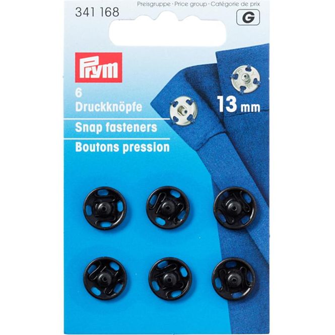 Hovedbilde Prym Trykknapper, 13mm, Sort, 341168