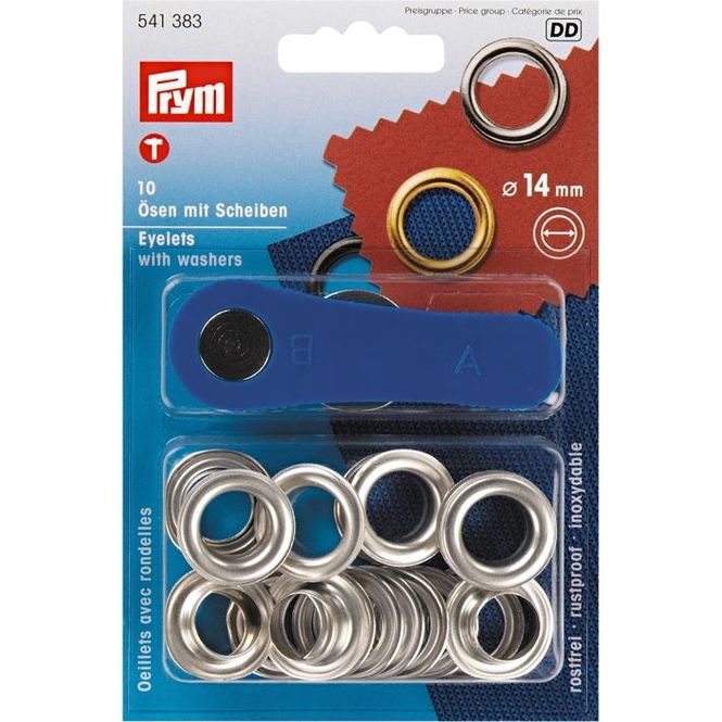 Hovedbilde Prym Maljer, 14mm, 10stk, sølv, 541383