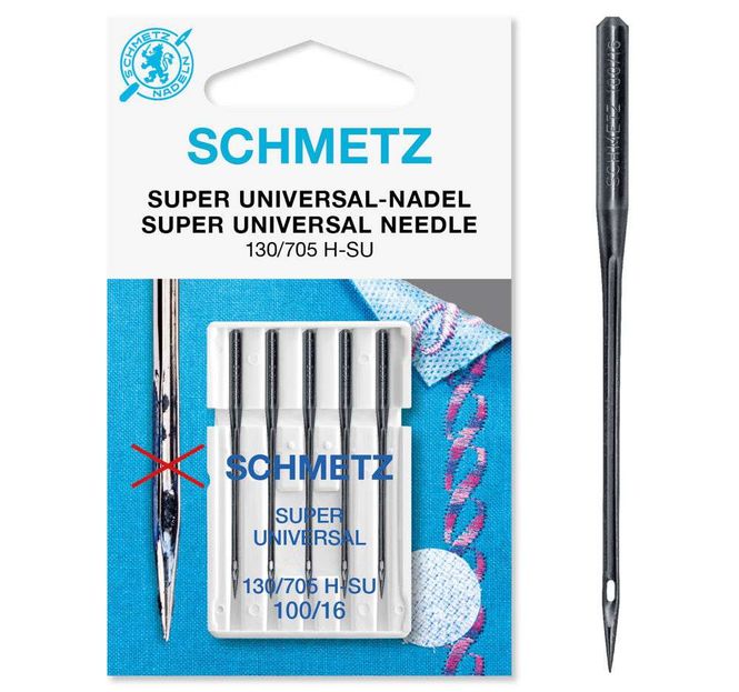 Hovedbilde Symaskinsnål 130/705 H-SU SUPER UNIVERSAL "ANTI GLUE" 100/16 5-p