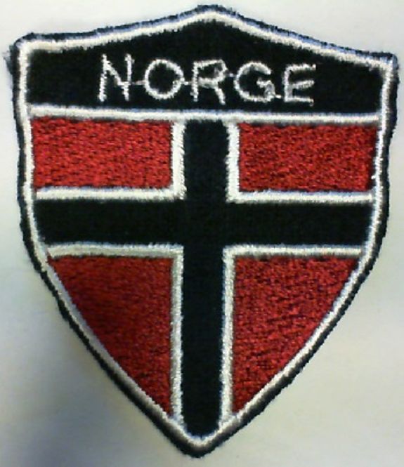 Hovedbilde (3L9) Norsk flagg brodert 55x47mm