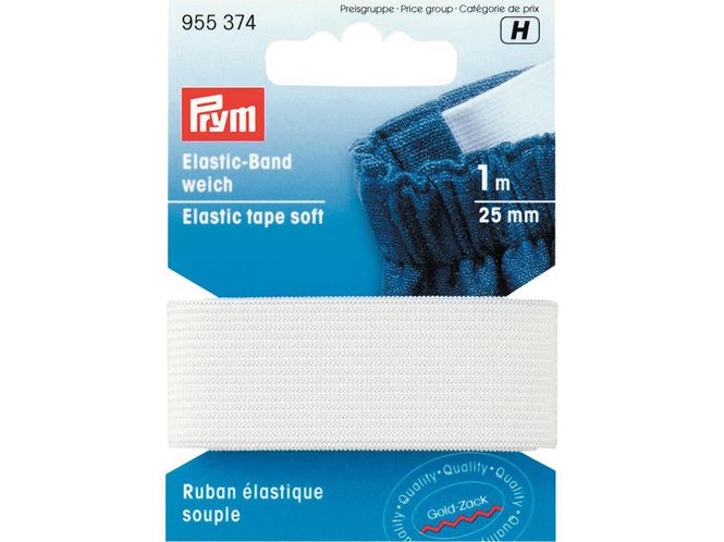 Hovedbilde Prym Elastisk strikk - Soft - 25 mm. hvit 1m. 955374