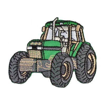 Grønn traktor strykemerke 6x6,5cm