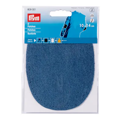 Prym - Denim lapp - Medium blå - 10x14cm - 2stk 929301