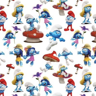 Smurfene på hvit bakgrunn -Digitalprint