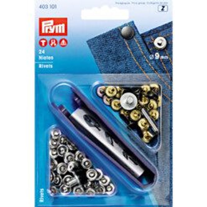 Hovedbilde Prym pynteniter sølv Ø9mmH3-4mm 24stk 403101