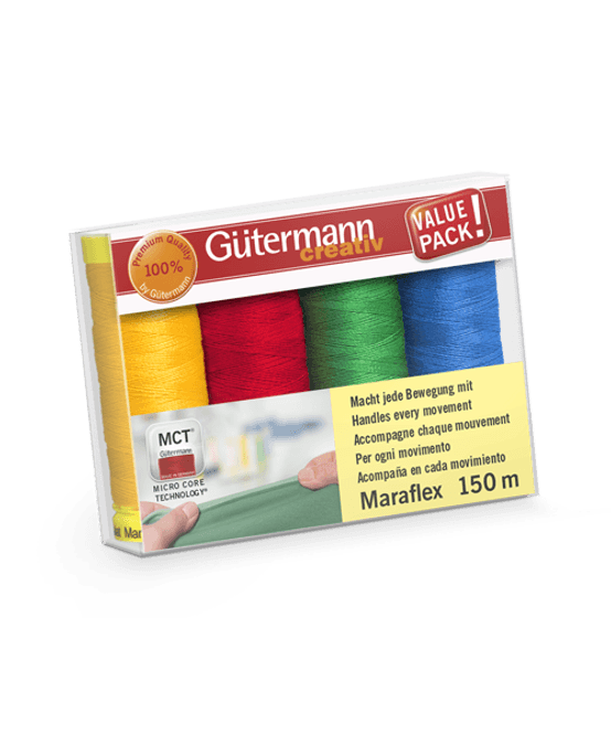 Hovedbilde Gütermann Maraflex 150m, 4 farger col2