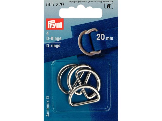 Hovedbilde Prym D-ring 20mm 4stk Sølv 555220