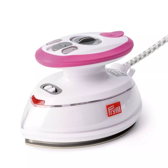 Hovedbilde Prym Mini Dampstrykejern med silikonunderlag og etui – Rosa 611961