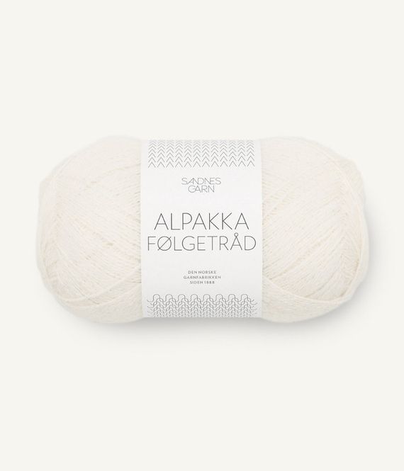 Hovedbilde 1002 Alpakka Følgetråd Hvit