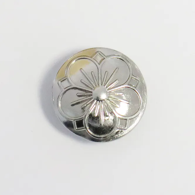 Hovedbilde Knapp metall m blomst, 15mm