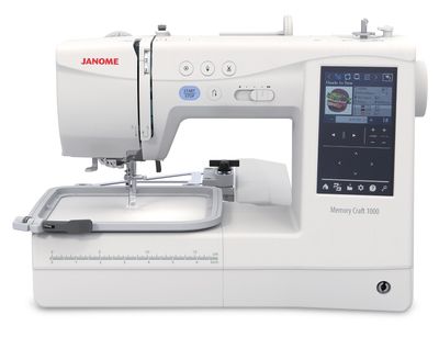DEMO Janome Memory Craft 1000 Silky White sy og broderimaskin