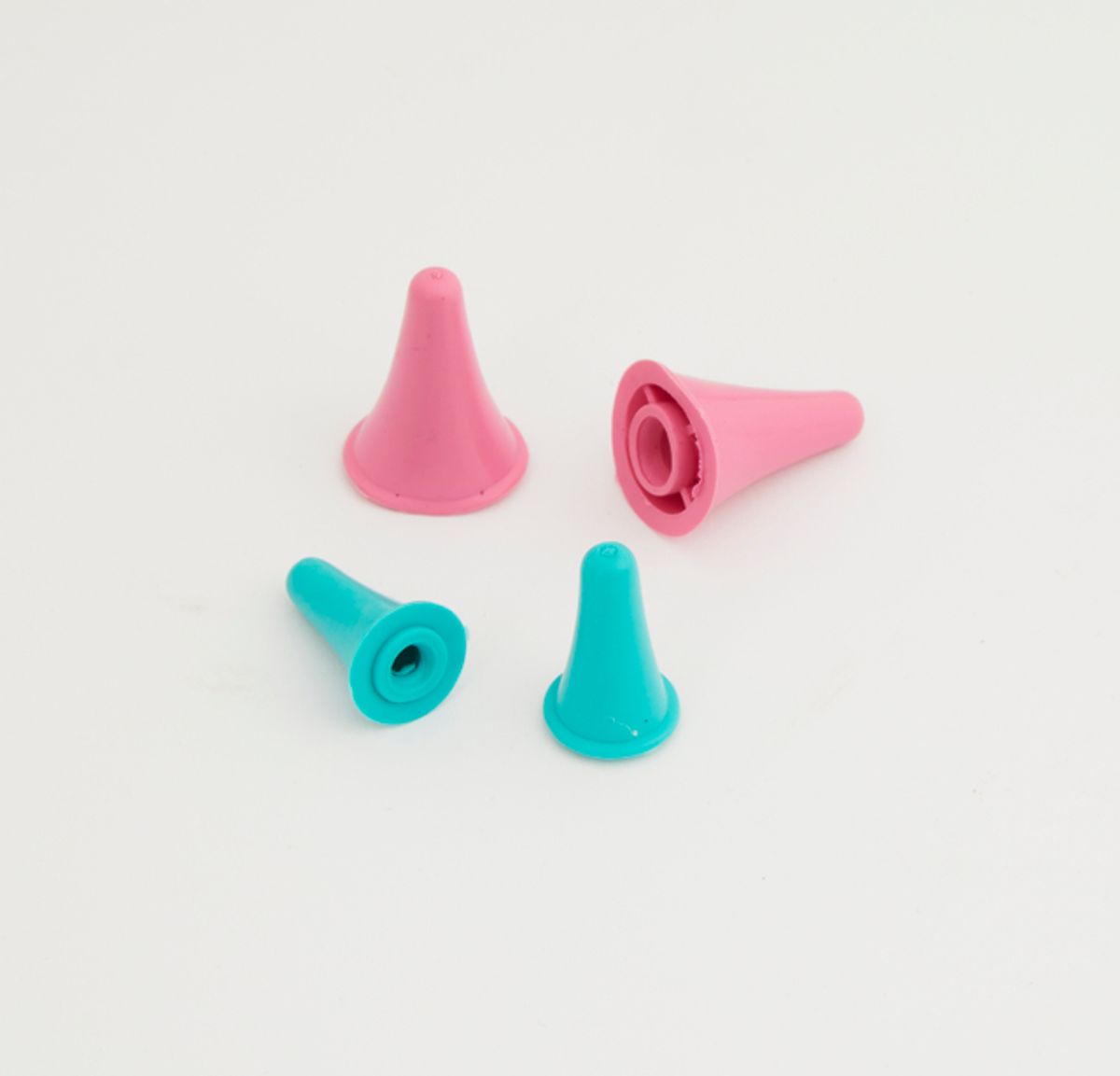 Pinnebeskyttere i gummi. 4 stk - Rosa og turkis