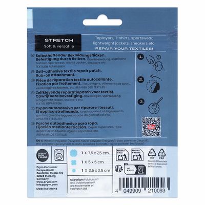 Prym x FabPatch Reparasjonslapp STRETCH - Lyseblå - 3stk