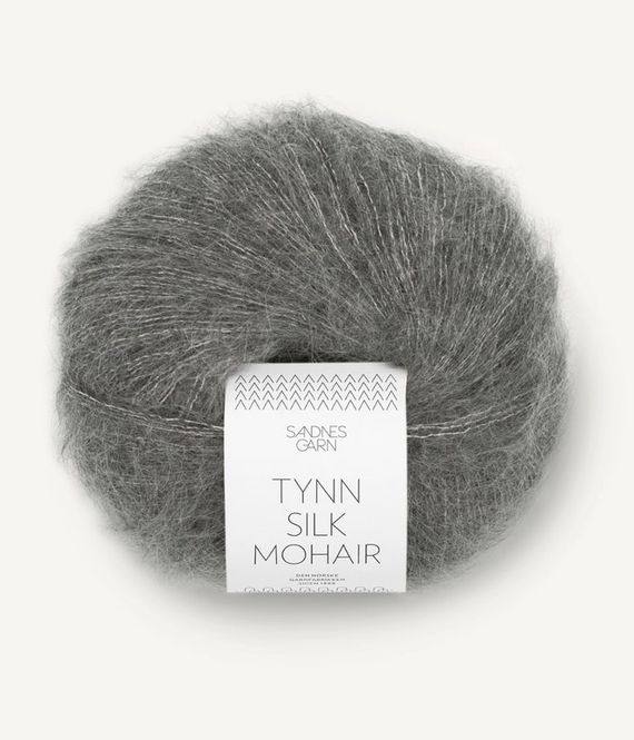Hovedbilde 1053 Tynn Silk Mohair Mørk gråmelert