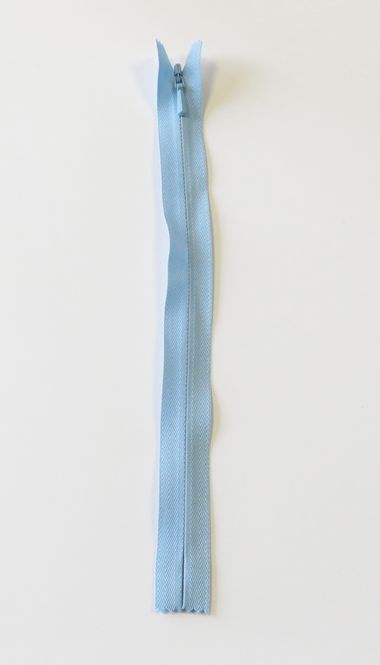 Hovedbilde Lys blå - 4mm Usynlig fast glidelås 55cm