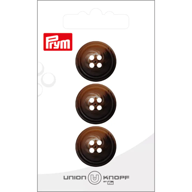 Hovedbilde Prym Knapper 13001 - 4-hull 20mm 201 Mellombrun - 3stk