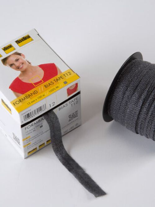 Hovedbilde Vlies Formbånd/Bias tape T12 - sort 12mm