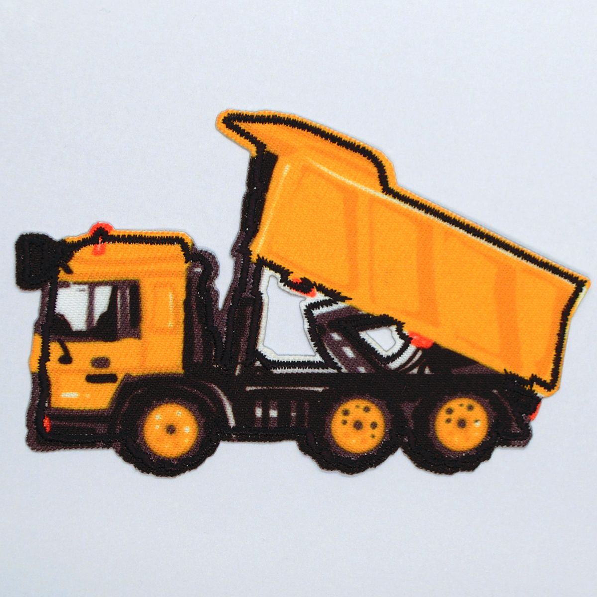 Gul lastebil strykemerke 10x6.5cm